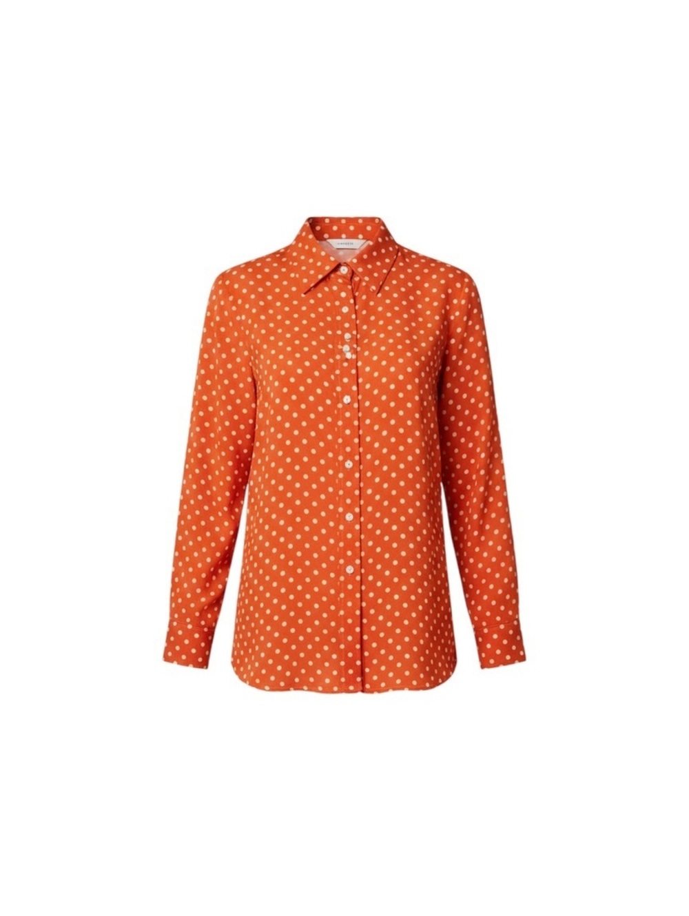 1970s Orange Polka Dot Button-Front Shirt